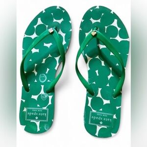 Kate Spade Green Flip Flops size 7